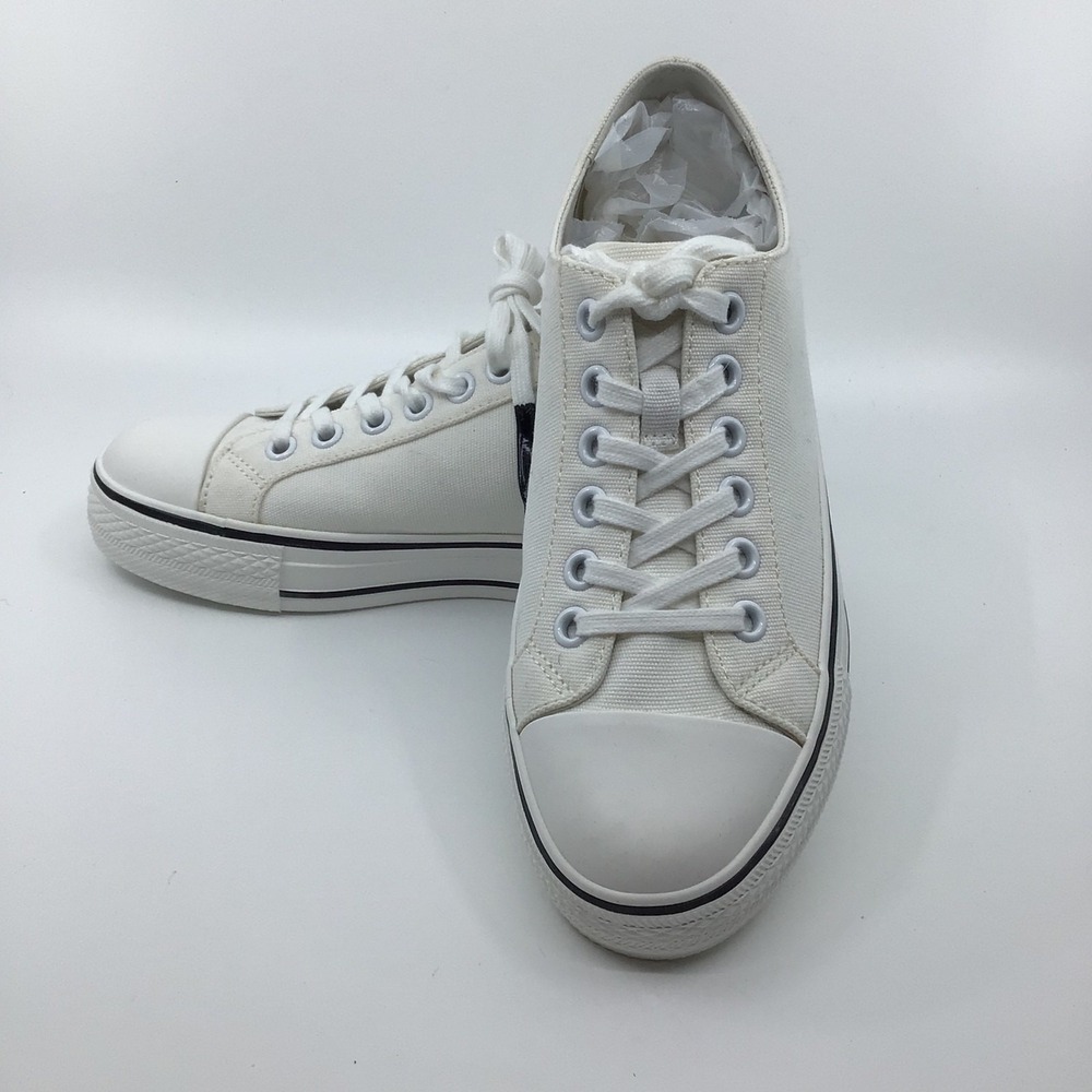 ASH VOLT Sneakers Womens 6.5 White Canvas Y2K Inspired Platform Lace Chunky